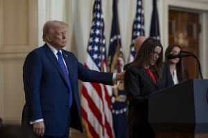 President Donald Trump at the White House to sign the Laken Riley Act